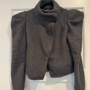 Express Dark Gray Teddy Jacket